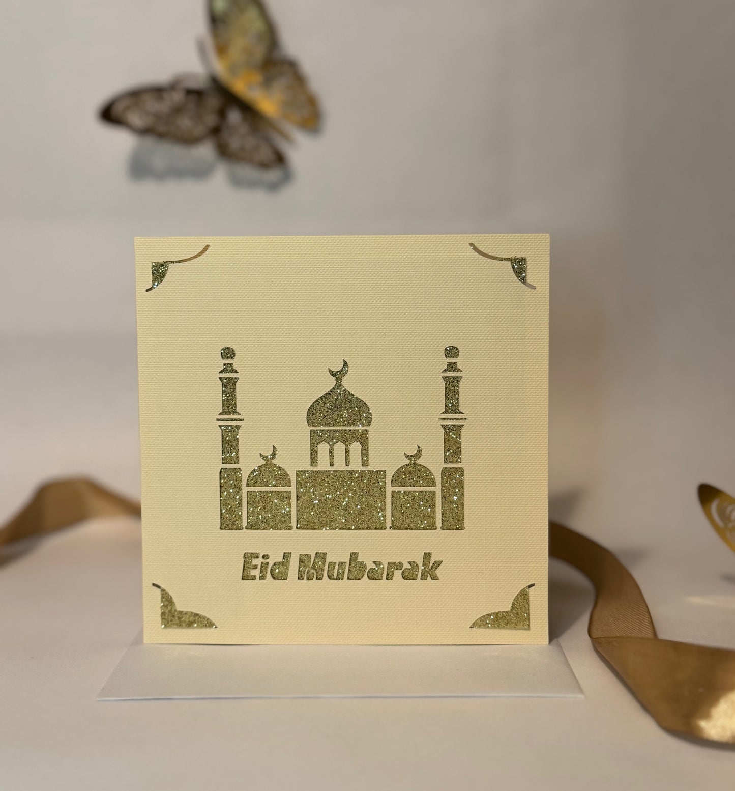 Elegant Gold Eid Mubarak Card