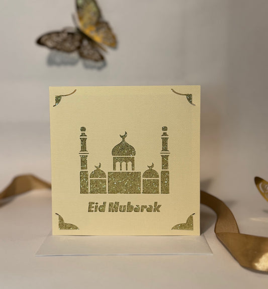 Elegant Gold Eid Mubarak Card