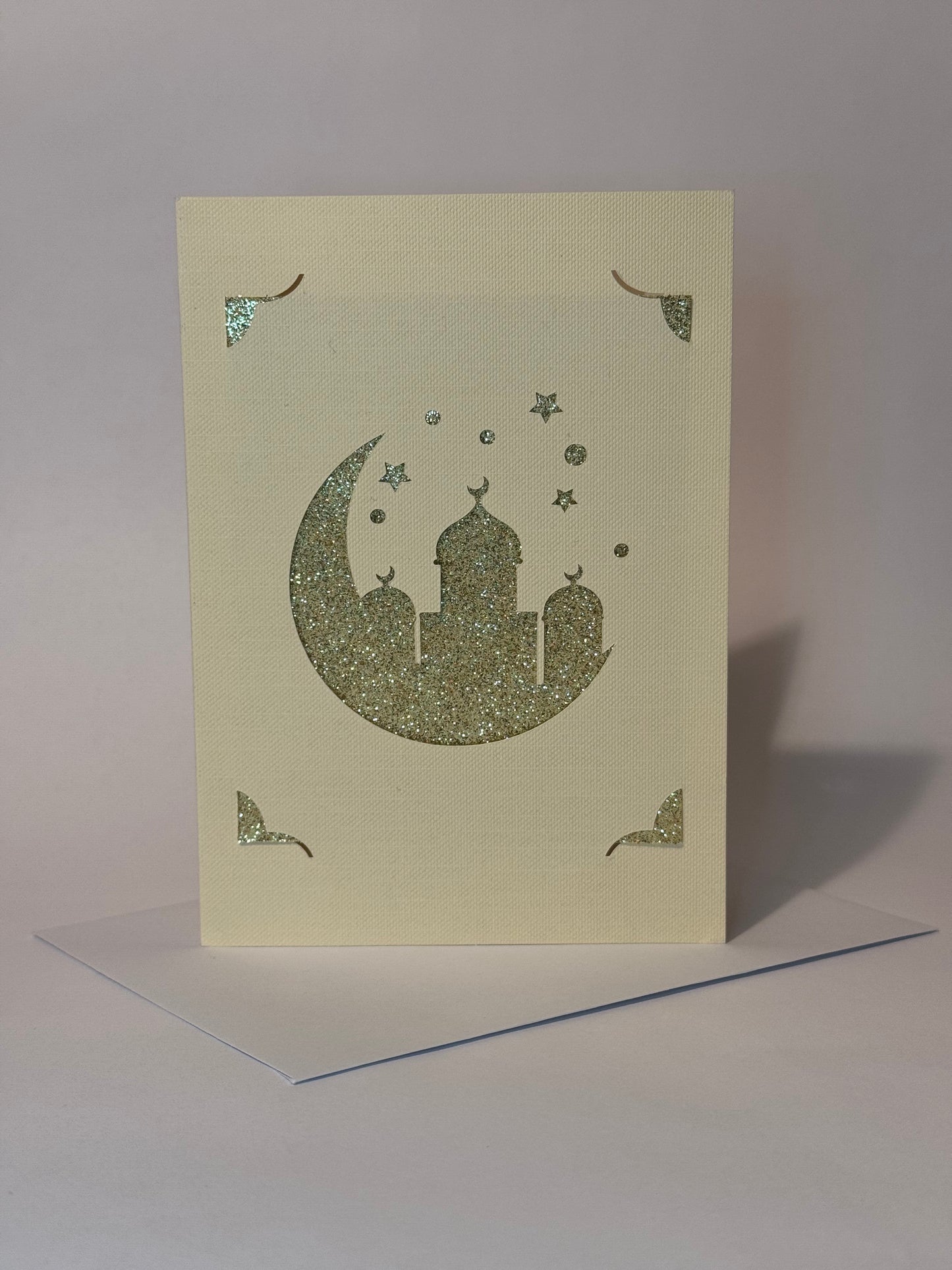 Gold Eid Mubarak card