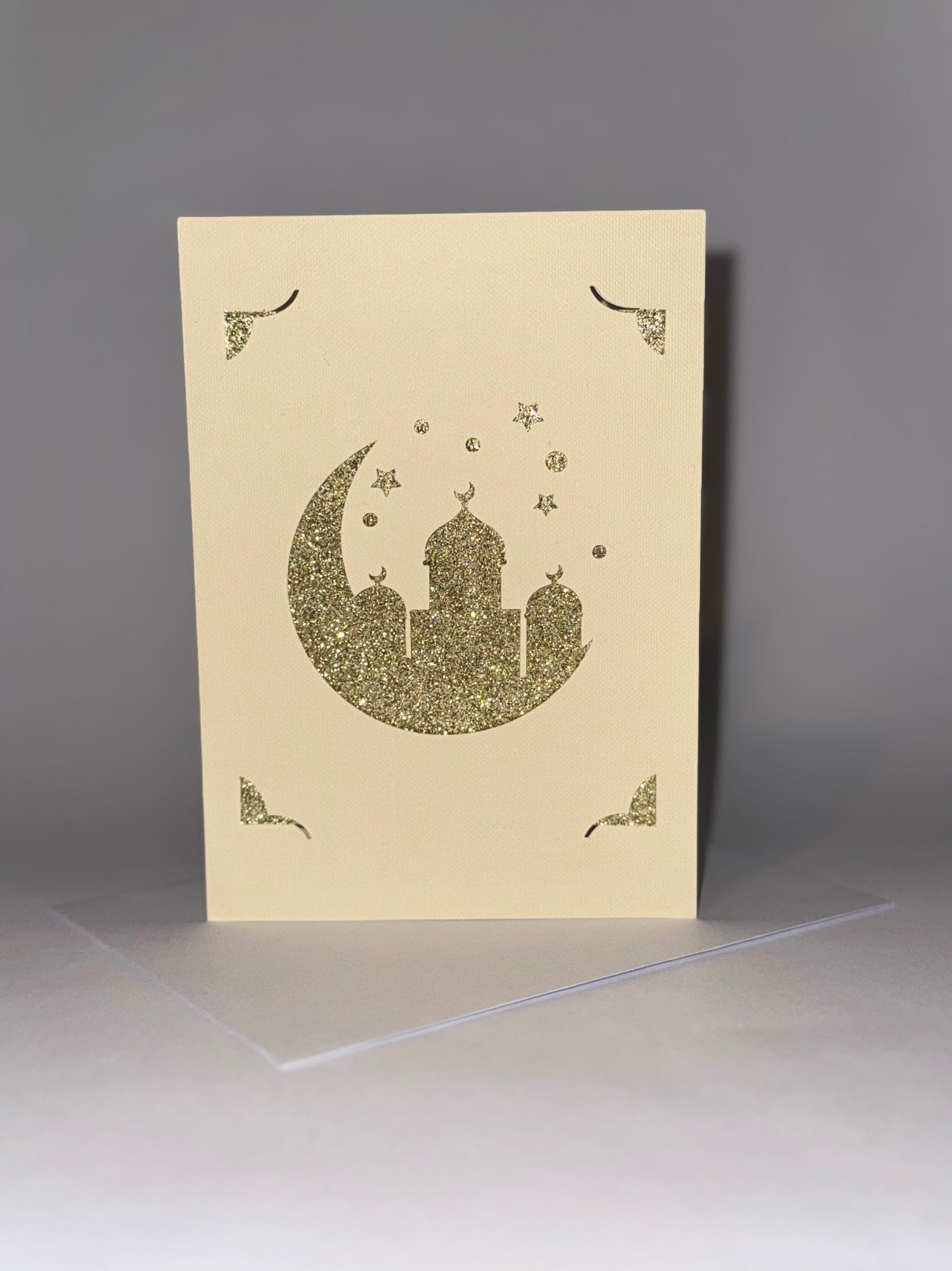 Gold Eid Mubarak card