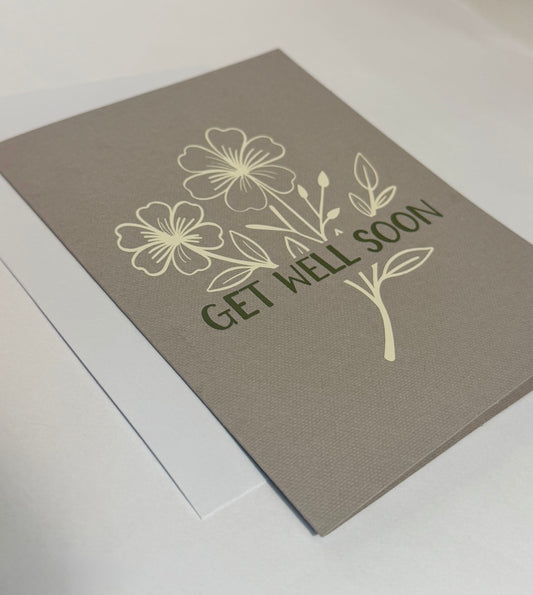 Earth toned  ‘Get Well Soon’ Greeting Card